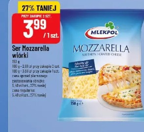 Ser Mozzarella wiórki Mlekpol
