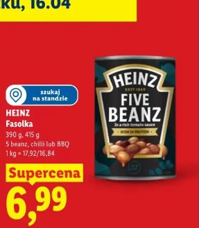 Heinz Fasolka 5 beanz, chilli lub BBQ