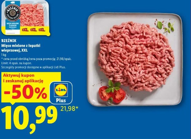 Mięso mielone z łopatki wieprzowej XXL Rzeźnik