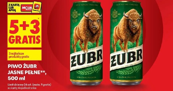 Piwo Żubr jasne pełne, 500 ml