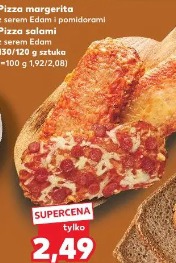 Pizza margherita z serem Edam i pomidorami Pizza salami z serem Edam