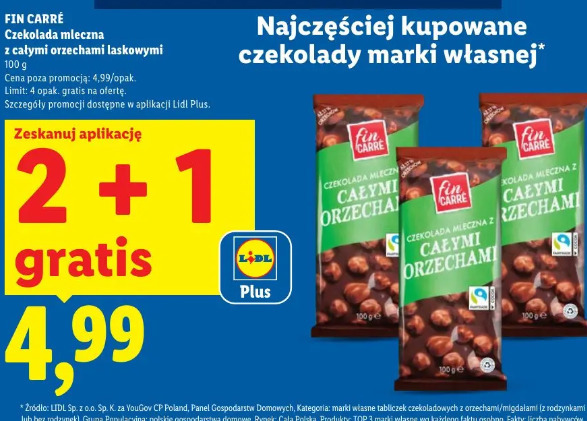 Fin Carré Czekolada mleczna z całymi orzechami laskowymi