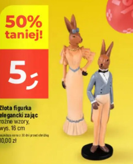 Złota figurka elegancki zając