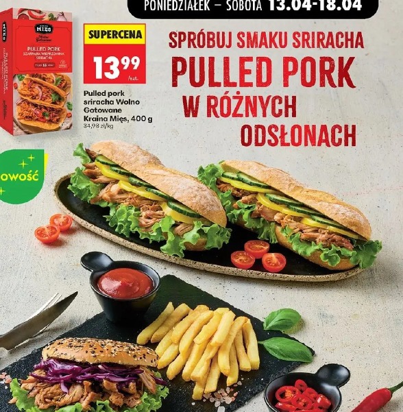 Pulled pork sriracha Wolno Gotowane Kraina Mięs