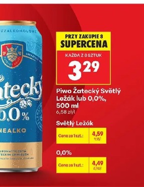Piwo Žatecký Světlý Ležák lub 0,0%