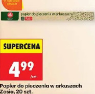 Papier do pieczenia w arkuszach Zosia