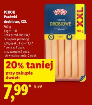 Pikok Parówki drobiowe, XXL