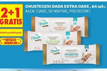 Chusteczki Dada Extra Care, 64 szt.: Aloe Care, Sensitive, Probiotic