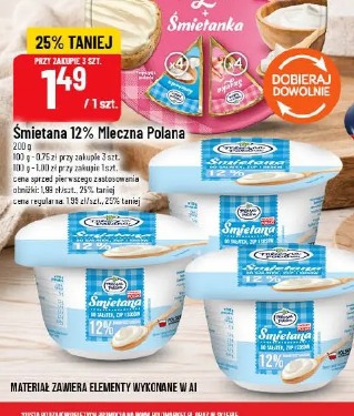 Śmietana 12% Mleczna Polana