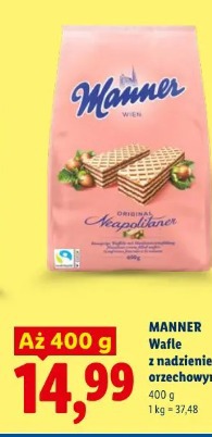 Manner Wafle z nadzieniem orzechowym