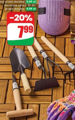 Narzędzie ogrodowe z drewnianym trzonkiem