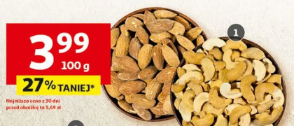 Migdały lub nerkowce połówki prażone solone