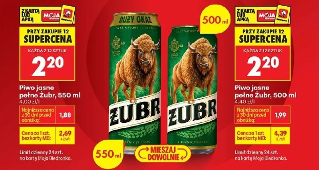 Piwo jasne pełne Żubr