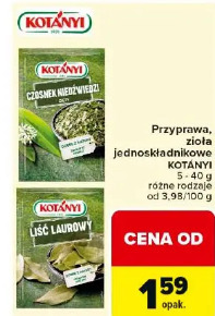 Kotanyi przyprawa, zioła jednoskładnikowe