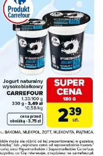 Jogurt naturalny wysokobiałkowy Carrefour