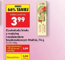 Czekolada biała z nadzieniem truskawkowym Meltić