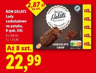 Bon Gelati Lody czekoladowe na patyku, 8-pak, XXL