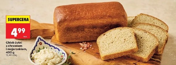 Chleb żytni z chrzanem i majerankiem