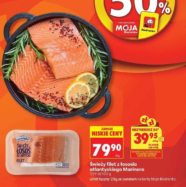 Świeży filet z łososia atlantyckiego Marinero