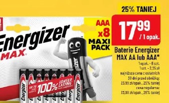 Baterie Energizer Max AA lub AAA