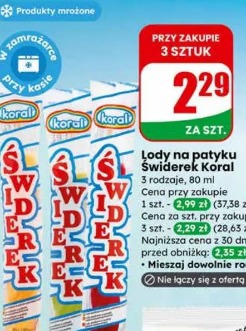Lody na patyku Świderki Koral