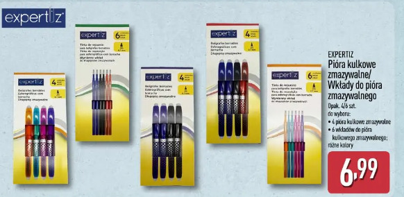 Expertiz Pióra kulkowe zmazywalne/Wkłady do pióra zmazywalnego