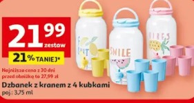 Dzbanek z kranem z 4 kubkami