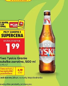 Tyskie Gronie piwo, butelka zwrotna