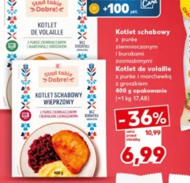Stąd takie dobre Kotlet de volaille z purée ziemniaczanym, z groszkiem i marchewką