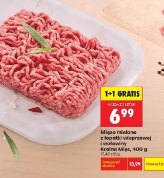 Mięso mielone z łopatki wieprzowej i wołowiny Kraina Mięs