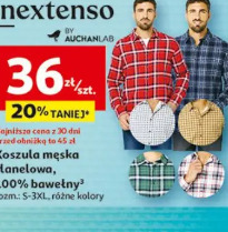 Koszula męska flanelowa, 100% bawełny Inextenso