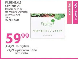 Pureheals Centella 70 łagodzący krem do twarzy z wąkrotką azjatycką 70%