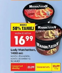 Lody Manhattan vanilla chocolate, vanilla strawberry