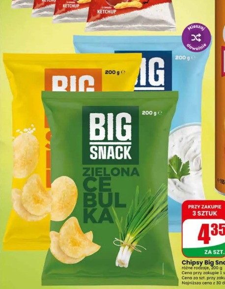 Chipsy Big Snack zielona cebulka