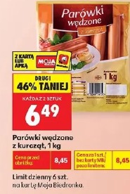 Parówki wędzone z kurcząt