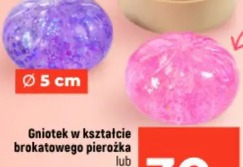 Gniotek w kształcie brokatowego pierożka