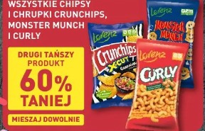 Wszystkie chipsy i chrupki crunchips  drugi 60% taniej
