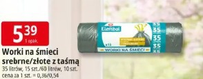 Worki na śmieci srebrne/złote z taśmą Elembal