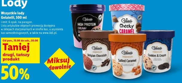 Wszystkie lody Gelatelli, 500 ml