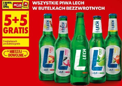 Wszystkie piwa Lech w butelkach bezzwrotnych
