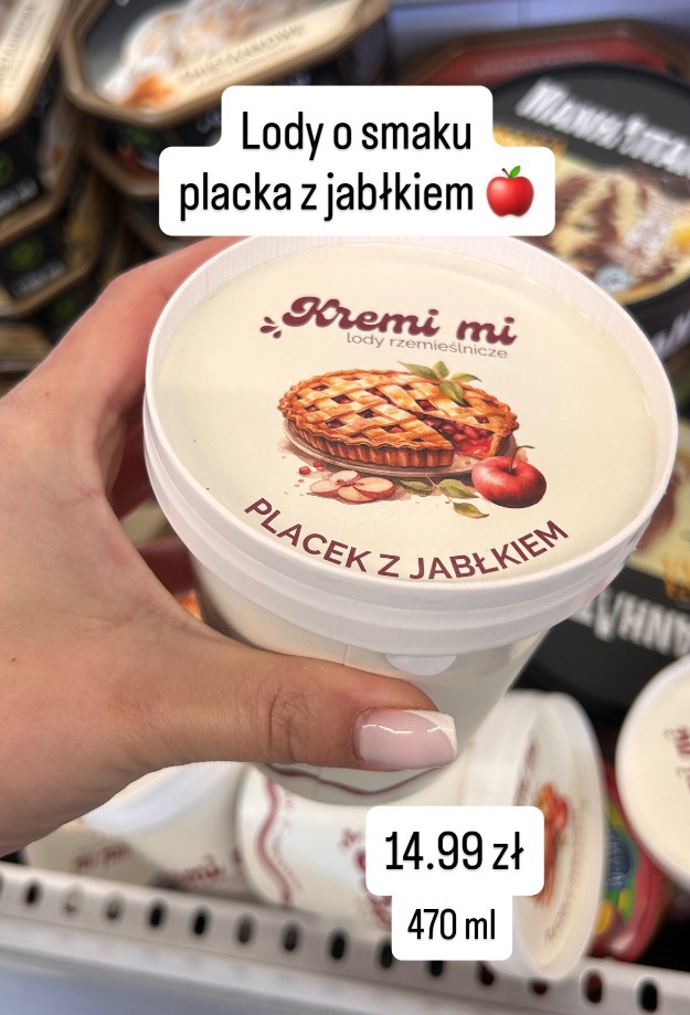 Kremi mi lody rzemieślnicze placek z jabłkiem