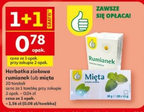 Herbatka ziołowa rumianek lub mięta