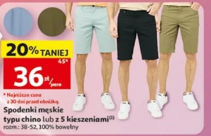 Spodenki męskie typu chino lub z 5 kieszeniami