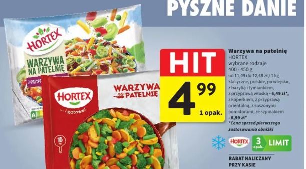 Warzywa na patelnię HORTEX wybrane rodzaje