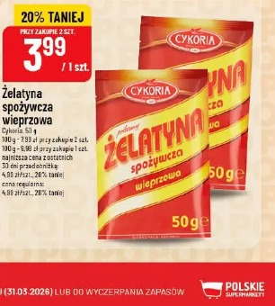 Żelatyna spożywcza wieprzowa