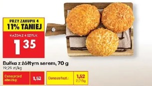 Bułka z żółtym serem, 70 g
