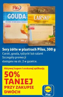 Sery żółte w plastrach Pilos