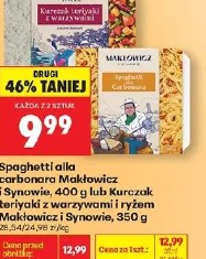 Spaghetti alla carbonara Makłowicz i Synowie, 400 g lub Kurczak teriyaki z warzywami i ryżem Makłowicz i Synowie, 350 g