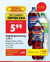 Napój gazowany, 1,75 l Pepsi, Pepsi Twist, Pepsi Zero, Mirinda, 7up, 7up Zero