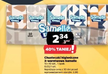 Chusteczki higieniczne 3-warstwowe Samelle
